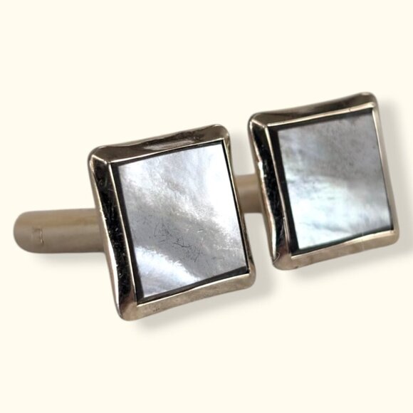 Vintage Square MOP Cufflinks - Picture 1 of 6
